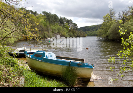 Lac Guerledan Cote d ' Armor Bretagne Stockfoto