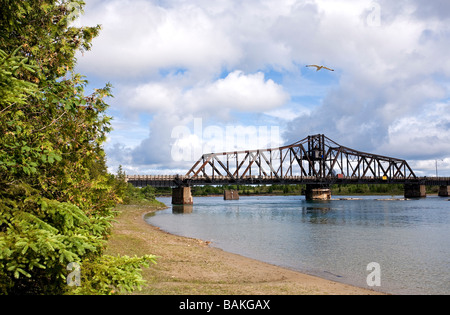 Kanada, Ontario Provinz, Manitoulin Island, swing Bridge von Little Current Stockfoto