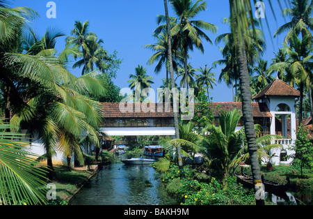 Indien, Bundesstaat Kerala, Kumarakom, Hotel Coconut Lagoon Stockfoto