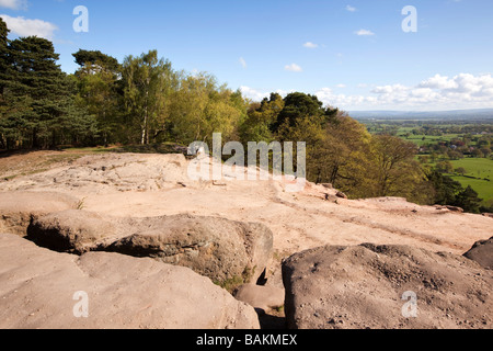 UK England Cheshire Alderley Edge Blick auf Manchester und Lancashire Hügel vom Rand Stockfoto