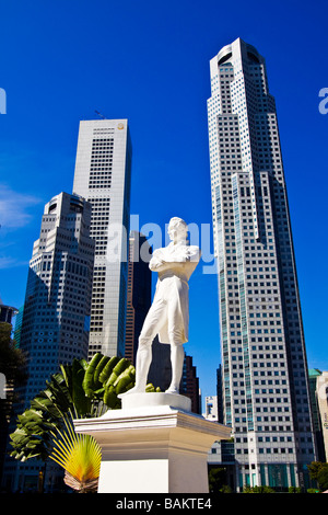 Singapur, Singapur Riverwalk, Raffles Statue. Stockfoto