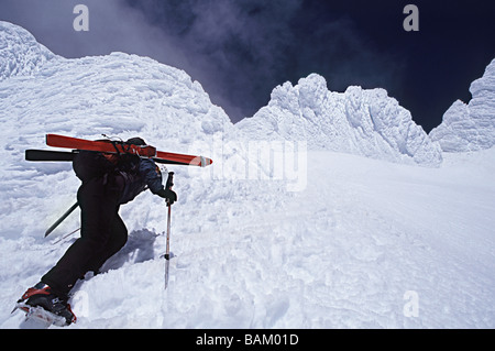 Kletterer am Mount hood Stockfoto