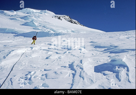 Bergsteiger am Gletscher peters Stockfoto