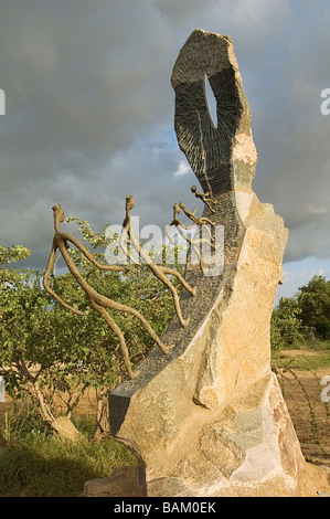 Burkina Faso, Provinz Oubritenga Laongo, Skulpturen von internationalen Künstlern für das Laongo Symposium in Granit gemeißelt Stockfoto