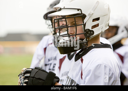 Junior Lacrosse-Spieler Stockfoto