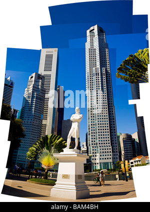 Singapur, Singapur Riverwalk, Raffles Statue. Stockfoto