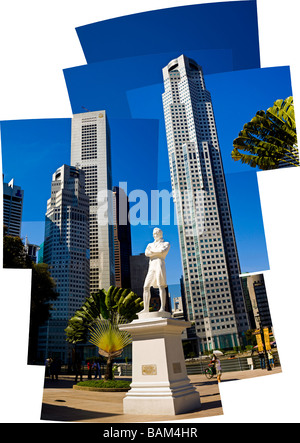 Singapur, Singapur Riverwalk, Raffles Statue. Stockfoto