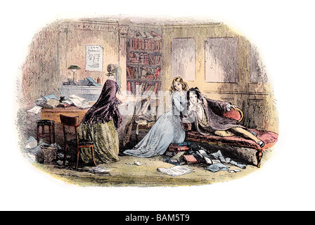 Licht Bleak House ist der neunte Roman von Charles Dickens in zwanzig monatliche Rate veröffentlicht Stockfoto