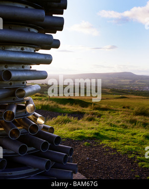 Singende Klingeln Baum, Crown Point, Vereinigtes Königreich, Tonkin Liu Ltd, besteht aus Gesang Klingeln Baum Burnley Panoptikum Stockfoto