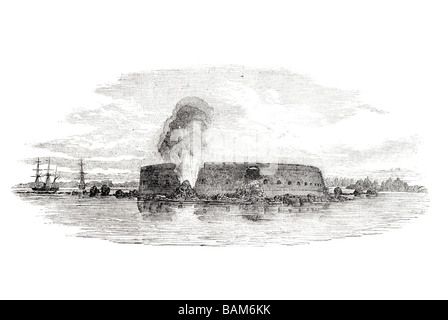 Sprengung der Festung Rotshensalm in Finnland Stockfoto