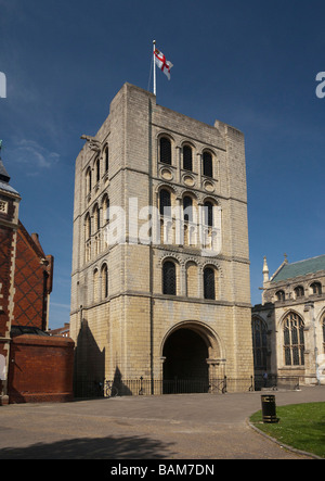 der normannische Turm in in Bury St Edmunds, Suffolk, UK im Jahr 2009 Stockfoto