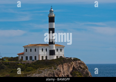 Leuchtturm von Porto Colom Mallorca Balearen Spanien | Leuchtturm von Porto Colom Mallorca Balearen Spanien Stockfoto