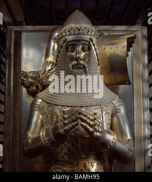 Canterbury Kathedrale Black Prince vergoldeter Bronze Bildnis Stockfoto