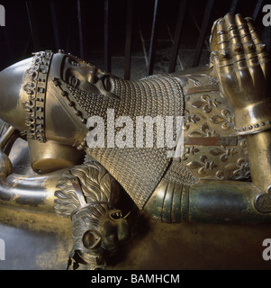 Canterbury Kathedrale Black Prince vergoldeter Bronze Bildnis Stockfoto