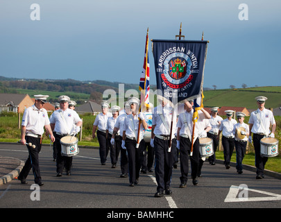 Ardrossan Winton Flute Band (evangelisch/Loyalist) auf der Parade in Dalry, Ayrshie Stockfoto