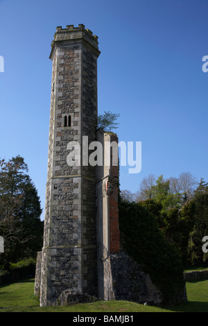 Freistehende italienische Treppe Turm alles, was bleibt von Antrim Castle County Antrim-Nordirland Stockfoto