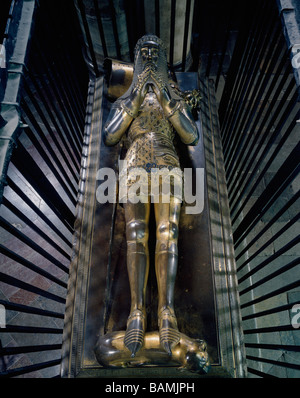 Canterbury Kathedrale Black Prince vergoldeter Bronze Bildnis Stockfoto