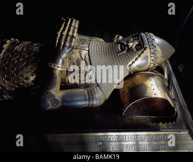 Canterbury Kathedrale Black Prince vergoldeter Bronze Bildnis Stockfoto