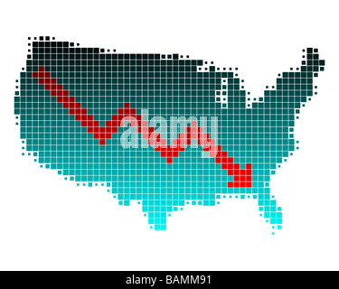 Depression in den Vereinigten Staaten Stockfoto