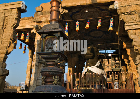 Brihadishwara-Tempel Nandi Mandapa Thanjavur, Tamil Nadu, Indien Stockfoto