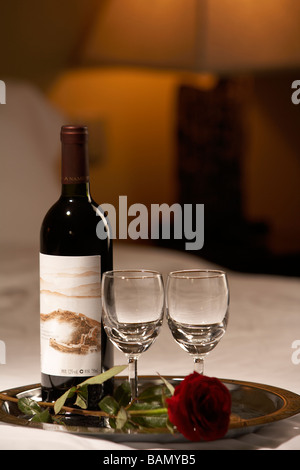 Romantische Überraschung - Hotelkonzepte Stockfoto