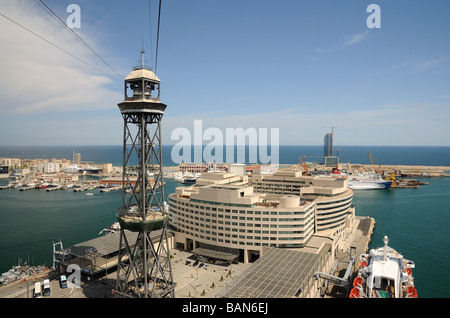 Luftaufnahme des World Trade Center in Barcelona, Spanien Stockfoto