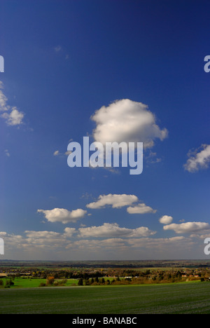 Blick über Aston Clinton aus Icknield Way Chiltern Hills Buckinghamshire England Uk Stockfoto