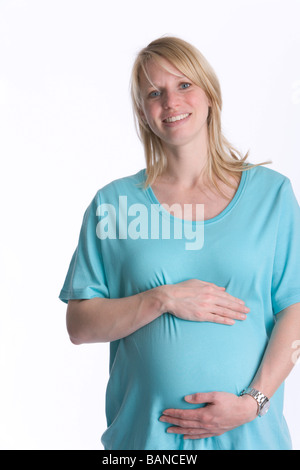 Glücklich schwanger Frau Stockfoto