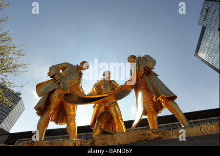 Statue der golden Boys von Birmingham LtoR Matthew Boulton James Watt und William Murdoch Stockfoto