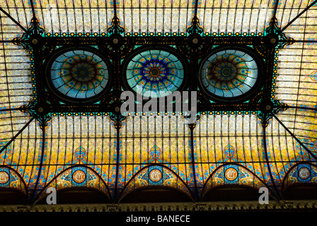 Tiffany Stil 1906 Buntglaskuppel im Gran Hotel Ciudad De Mexico in Mexiko City, Mexiko. Stockfoto