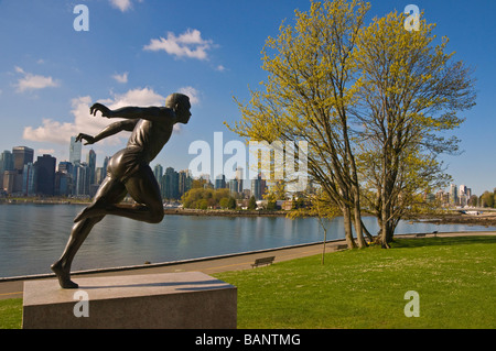 Statue des Olympischen Läufer Harry Jerome Stanley Park Vancouver Stockfoto