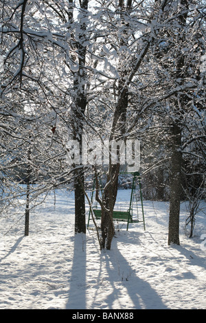 Schwingen Sie in Winter Park Mitte Moskau Stockfoto