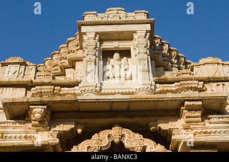 Niedrigen Winkel Ansicht eines Tempels, Kumbha Shyam Tempel, Chittorgarh, Rajasthan, Indien Stockfoto