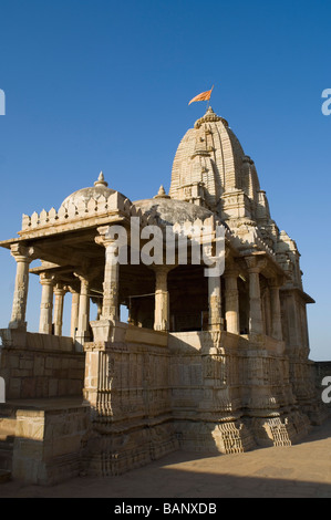 Niedrigen Winkel Ansicht eines Tempels, Kumbha Shyam Tempel, Chittorgarh, Rajasthan, Indien Stockfoto