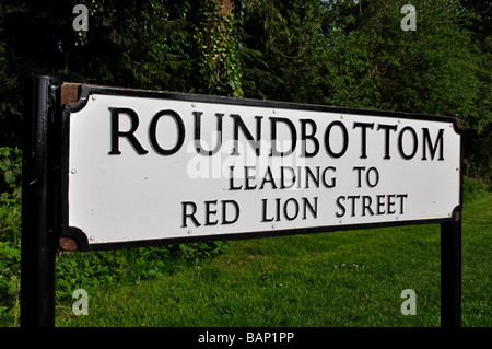 Roundbottom Straße Zeichen, Cropredy, Oxfordshire, England, UK Stockfoto