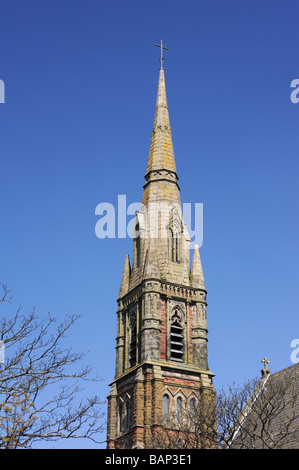 Turmspitze. Kirche der Heiligen Maria von Furness, Duke Street, Furness, Cumbria, England, Vereinigtes Königreich, Europa. Stockfoto