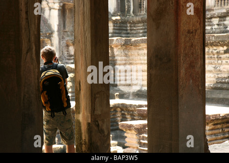 Tourist in Ankor Wat Stockfoto