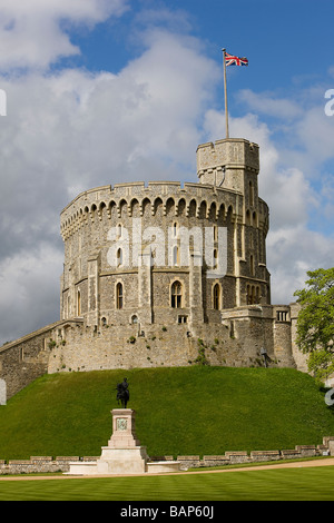 Der Runde Turm in Windsor Castle angesehen von den privaten Wohnungen Stockfoto