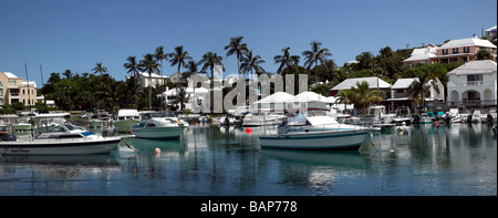 Panoramablick über Flatts Dorf, Kirchspiel von Hamilton, Bermuda Stockfoto