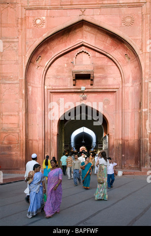Lahore-Tor. Rotes Fort. Alt-Delhi. Indien Stockfoto