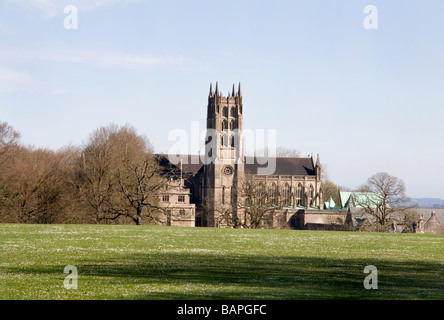 Ein Blick auf Downside Abbey, Stratton-auf-Fosse, Somerset, UK Stockfoto