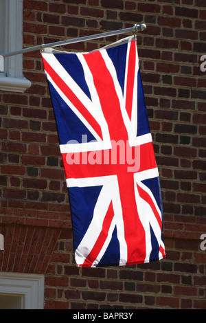 Hinterleuchtete britische Flagge im Richmond house Stockfoto