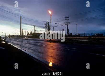 Gas Fackeln Ölraffinerie Produktion Stockfoto