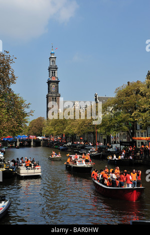 Königinnentag oder im niederländischen Koninginnedag am 30. April 2009 in Amsterdam Holland Niederlande Stockfoto