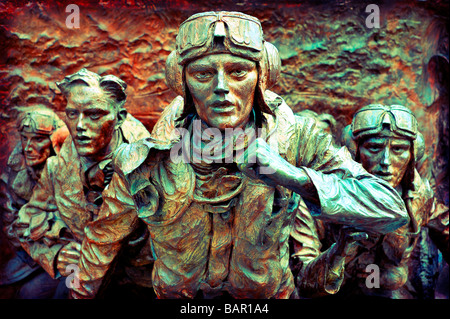 Battle of Britain Memorial Klangskulptur Statue London England Zweiter Weltkrieg Stockfoto