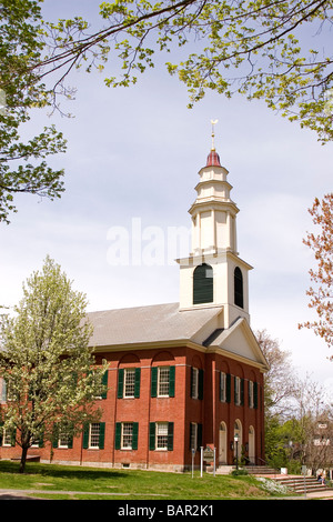 Die erste Kirche von Deerfield, alte Deerfield, Massachusetts. Stockfoto