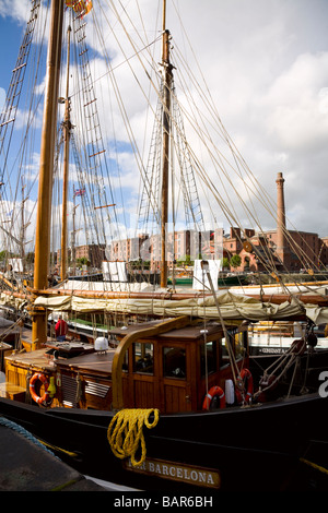 Großsegler im Albert Dock-Liverpool Stockfoto