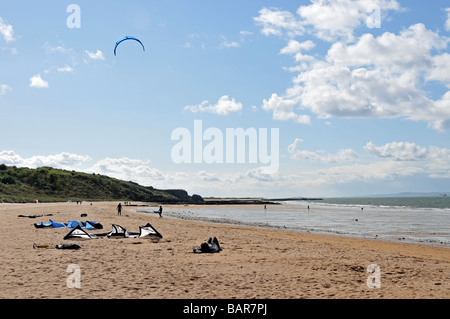 Kitesurfen auf Gullane Beach East Lothian Scotland Stockfoto