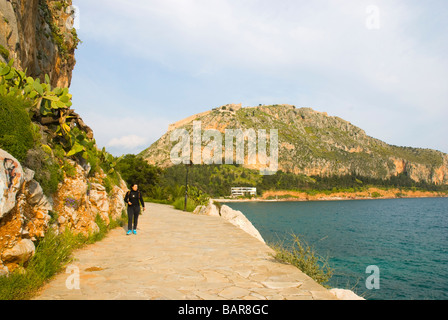 Am Meer Weg in Nafplio Peloponnes Griechenland Europa Stockfoto