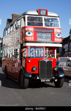 Oldtimer Bus Rallye in East Grinstead West Sussex Stockfoto